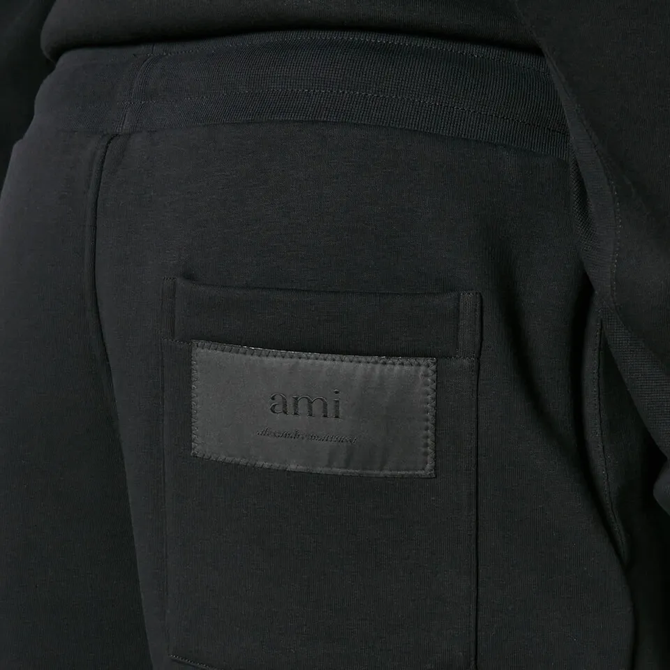 AMI Tonal Logo Cotton-Jersey Joggers - S | Coggles