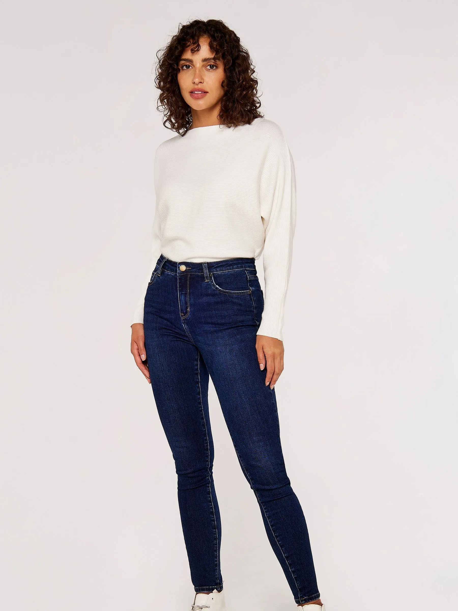 Apricot Dark Blue Sienna Mid Rise Skinny Jeans