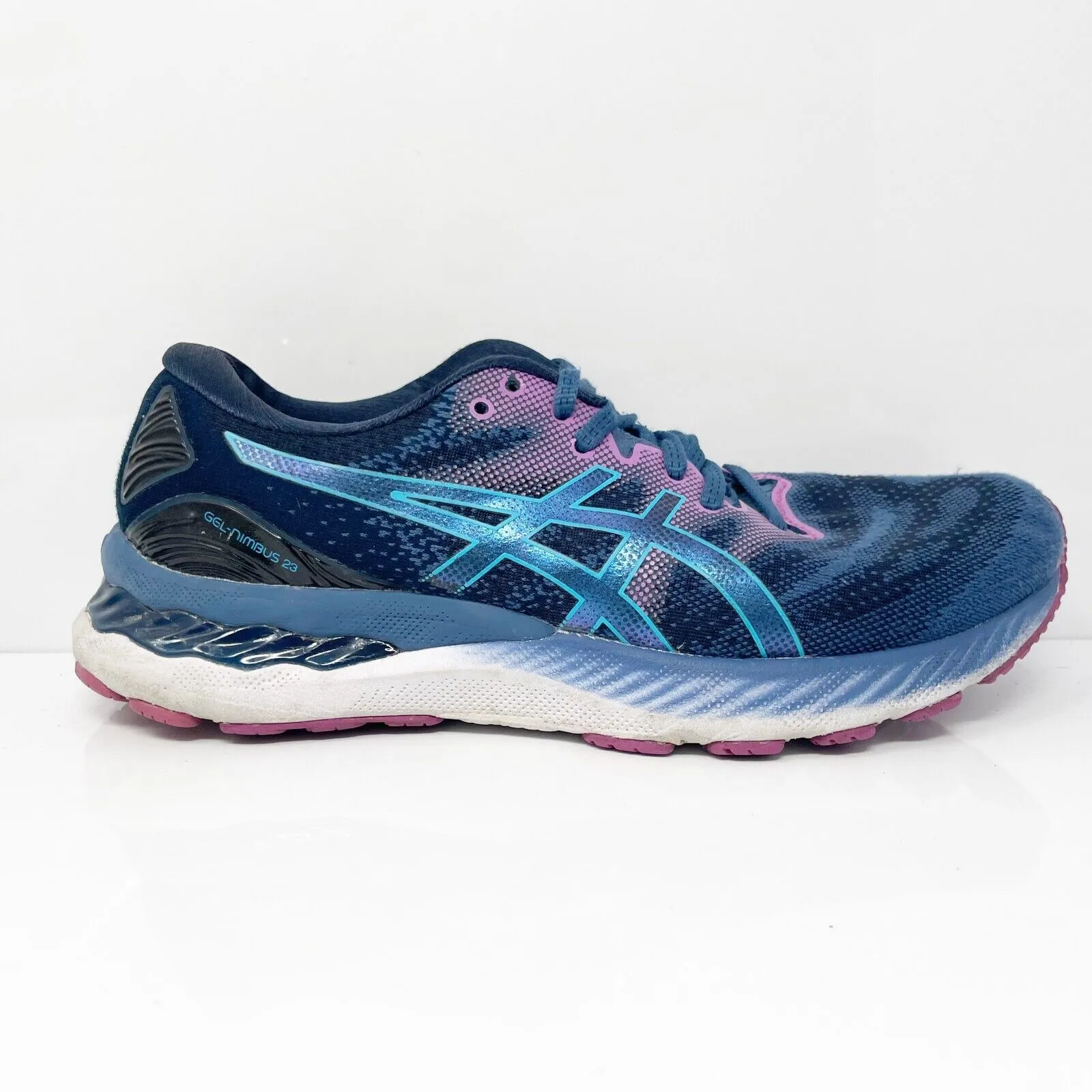 Asics Womens Gel Nimbus 23 1012A884 Blue Running Shoes Sneakers Size 9.5 W
