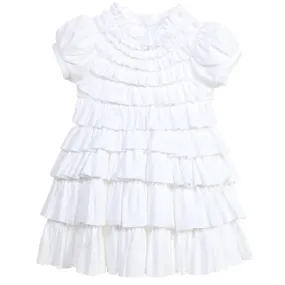 Baby Girls White Cotton Jersey 'Jane' Dress