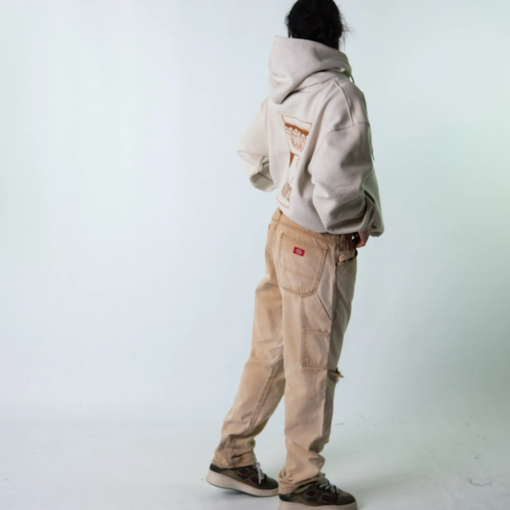Beige Tan 90s Dickies  Cargo Skater Trousers Pants Jeans (34x32)
