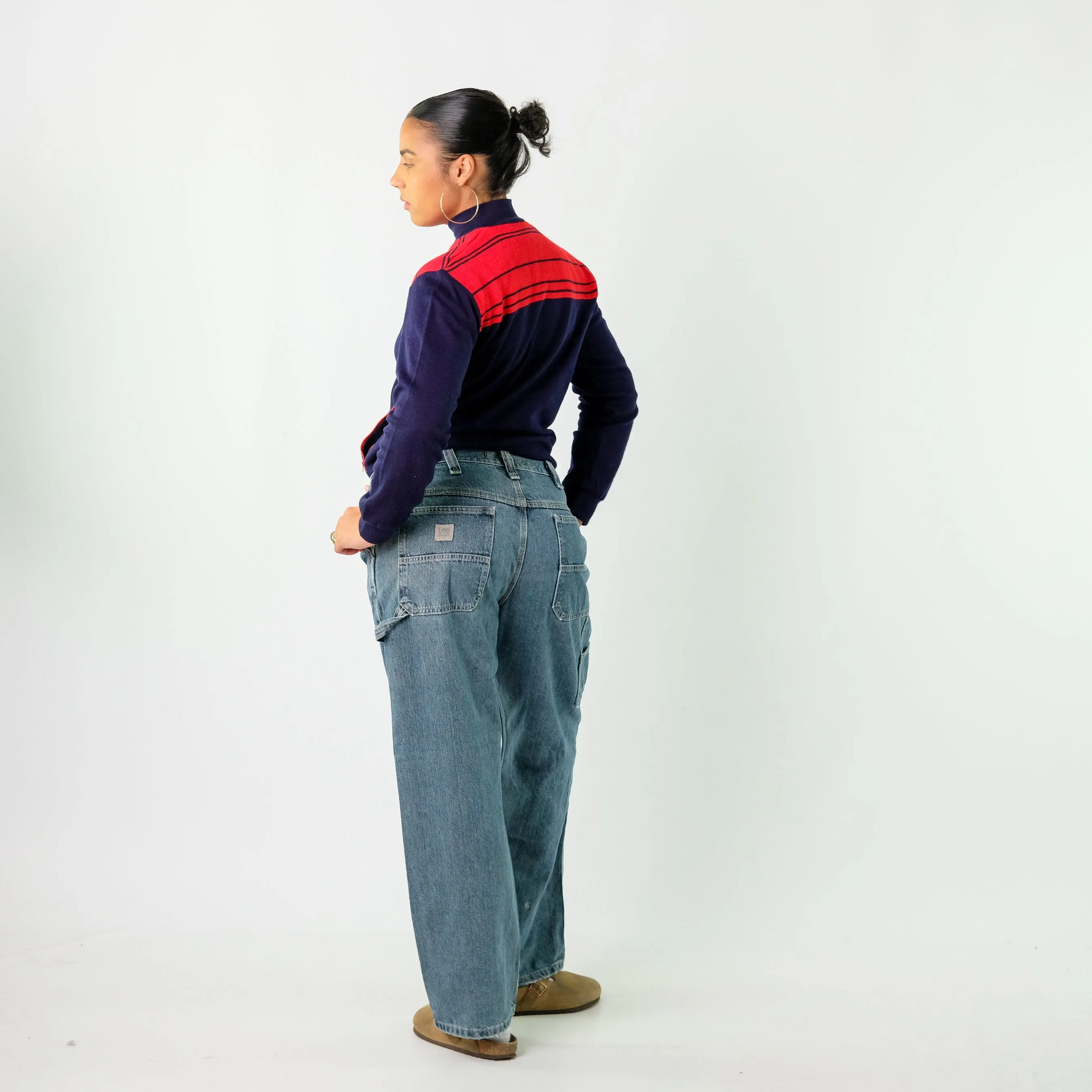 Blue y2ks Lee Denim Carpenter Jeans Baggy Pants (38x30)