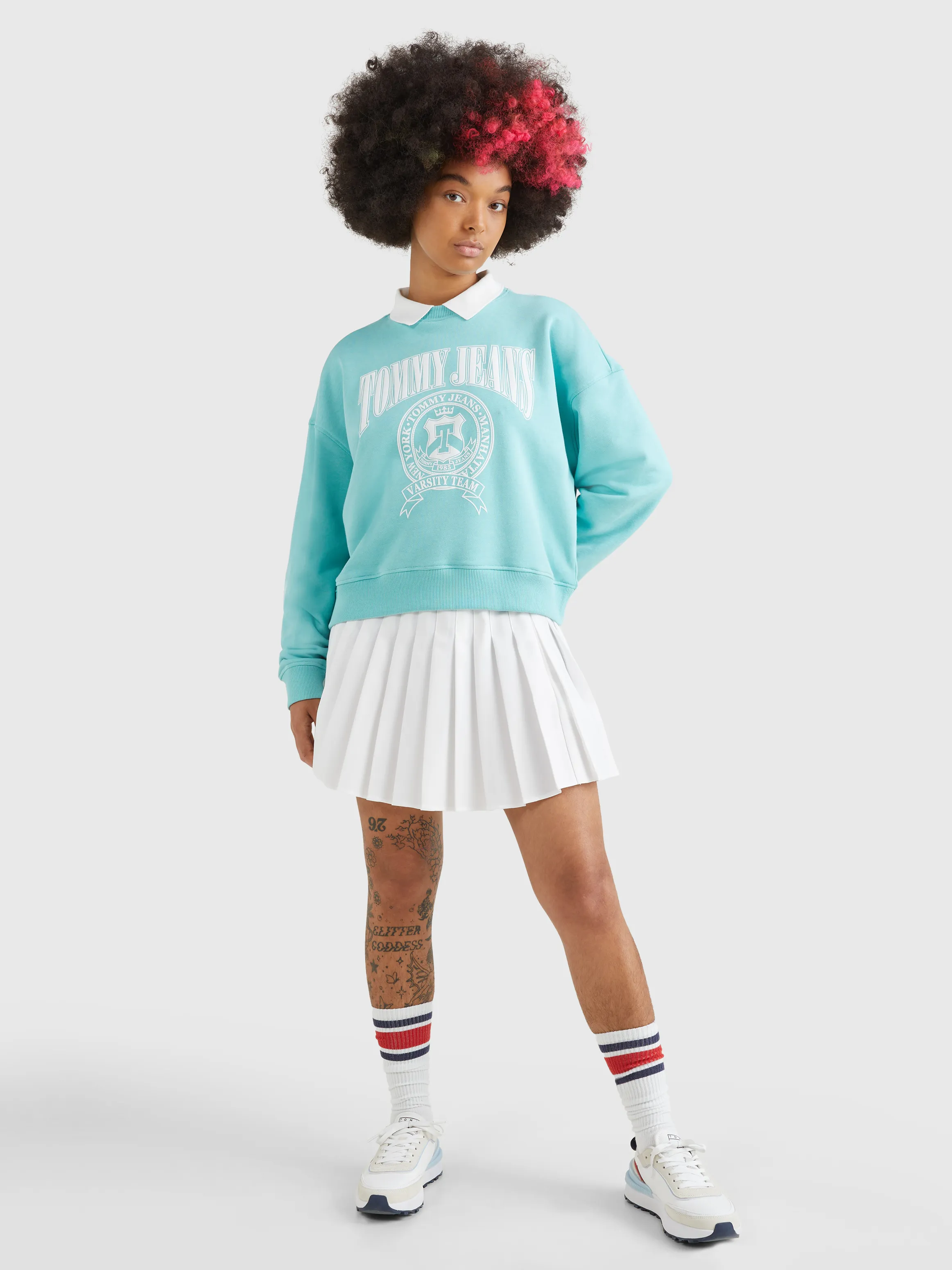 Boxy Fit Varsity Polo Sweatshirt | Sweatshirts & Hoodies | Tommy Jeans