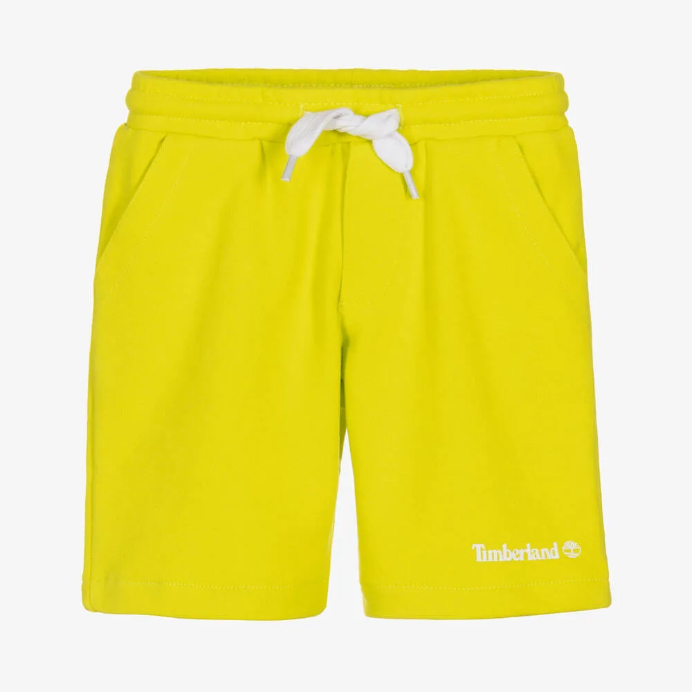 Boys Green Cotton Logo Shorts