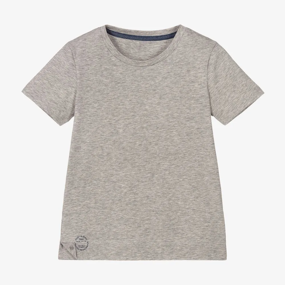 Boys Grey Cotton T-Shirt
