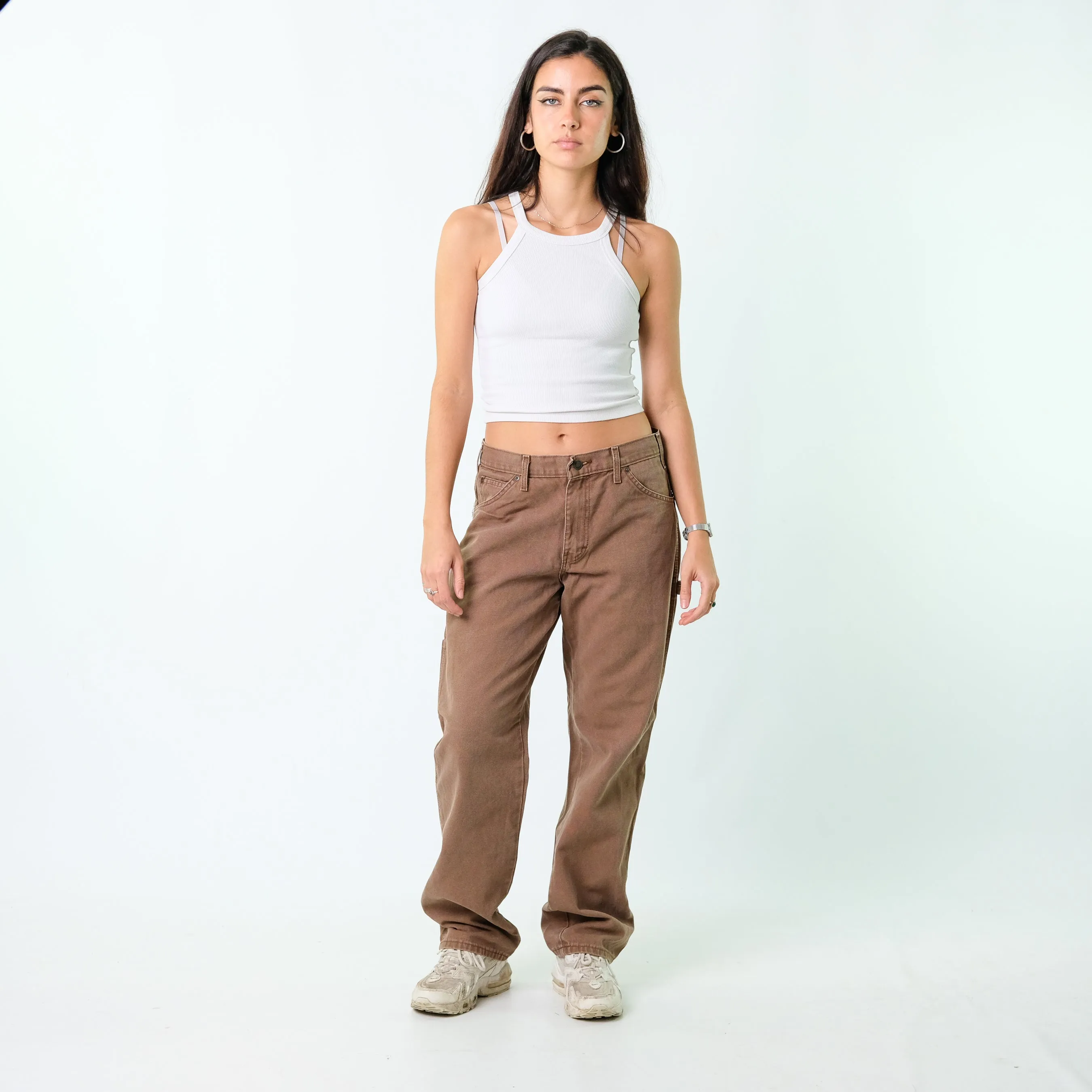 Brown y2ks Dickies Canvas Carpenter Jeans Baggy Pants (32x32)
