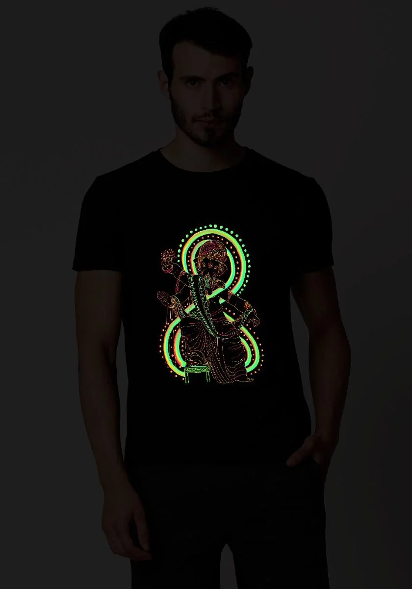 Chaturbhuj Ganesha Neon T-Shirt