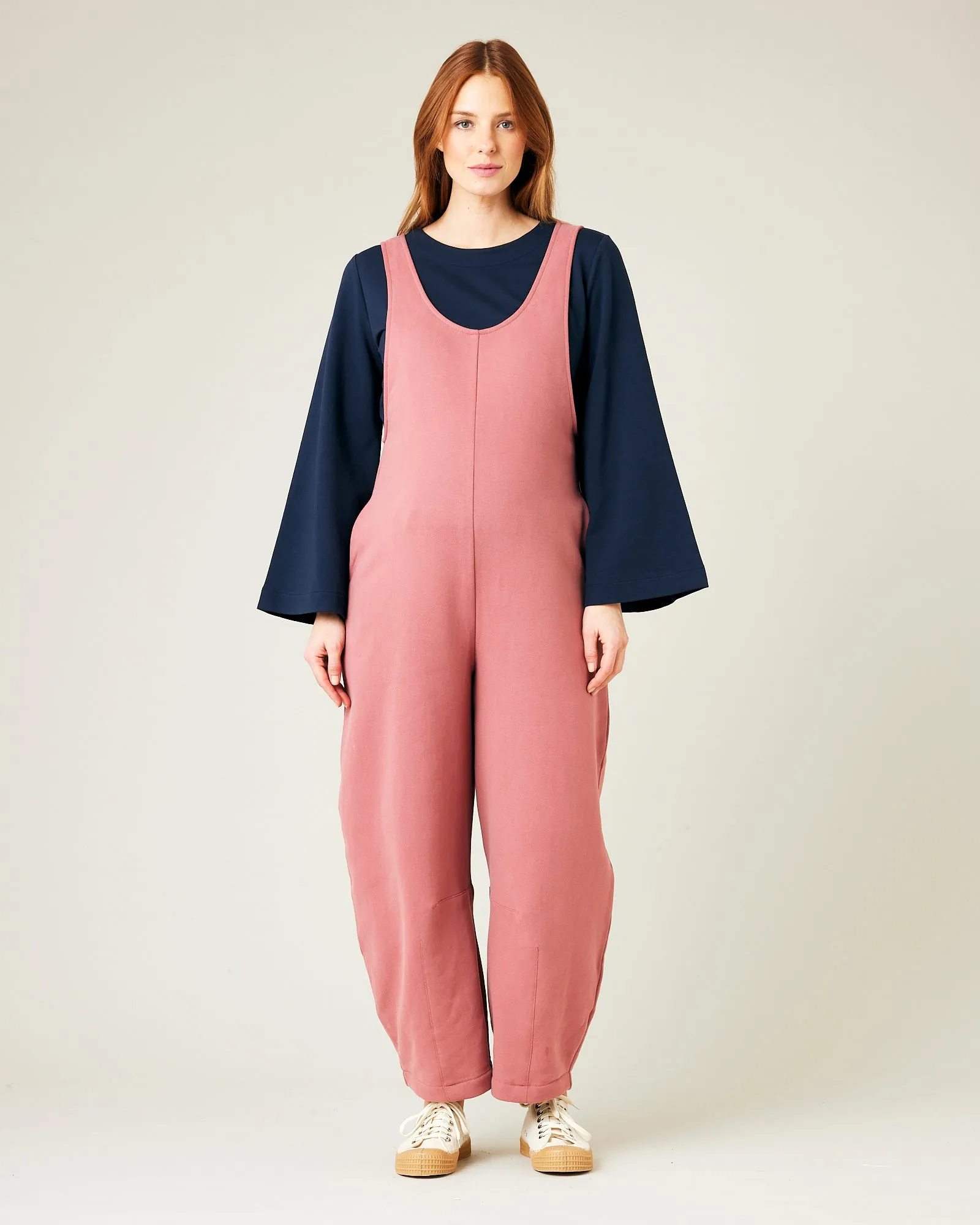 Clover Organic Cotton Jersey Jumpsuit - Dusty Pink