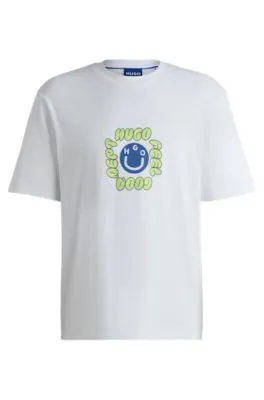 Cotton-jersey T-shirt with seasonal prints
