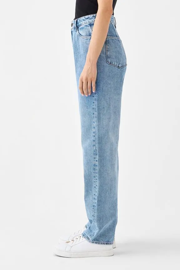 Dawn Jeans Wide Straight Non-Stretch Minimal Light Blue