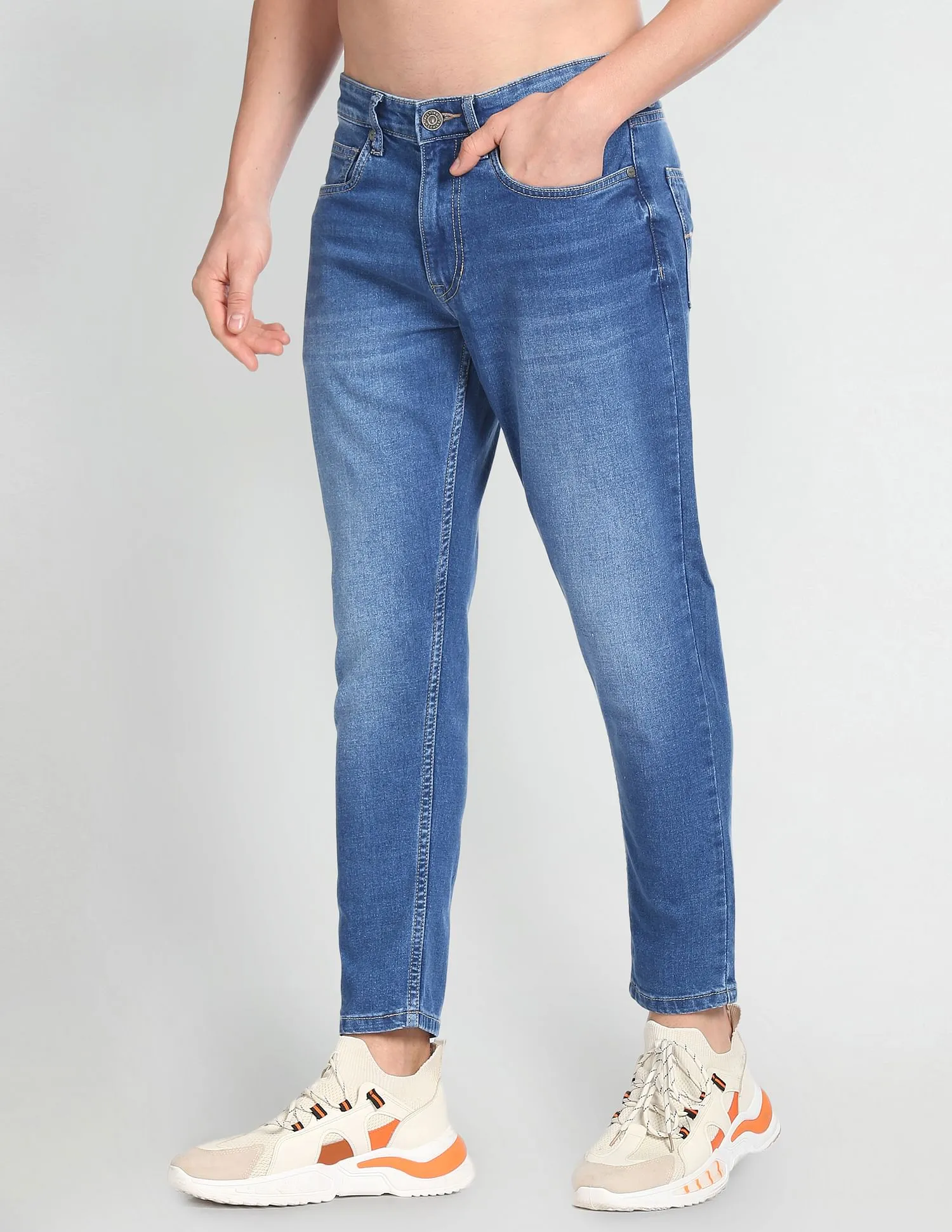 Flying Machine Mankle Relax Tapered Fit Stone Wash Jeans