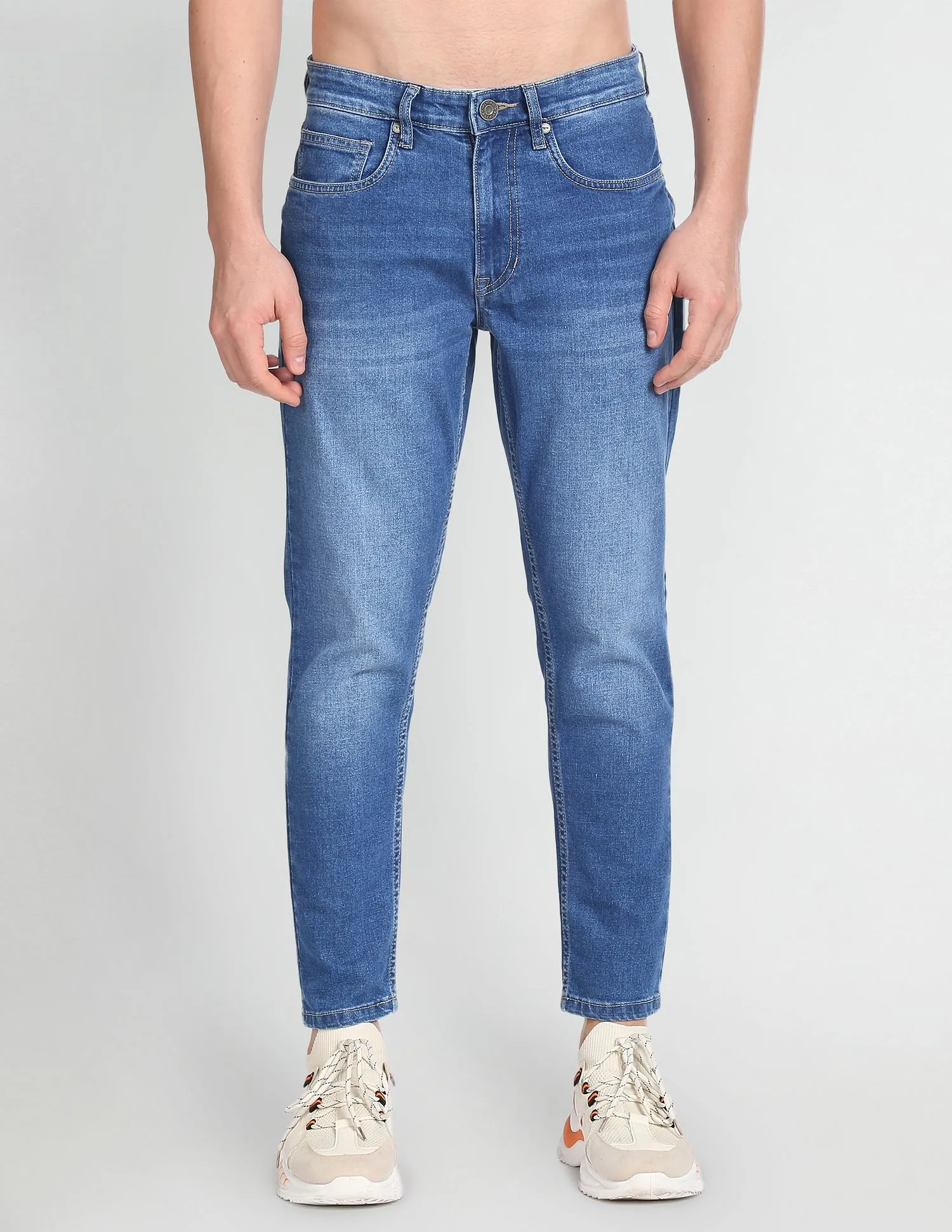 Flying Machine Mankle Relax Tapered Fit Stone Wash Jeans