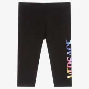 Girls Black Logo Baby Leggings