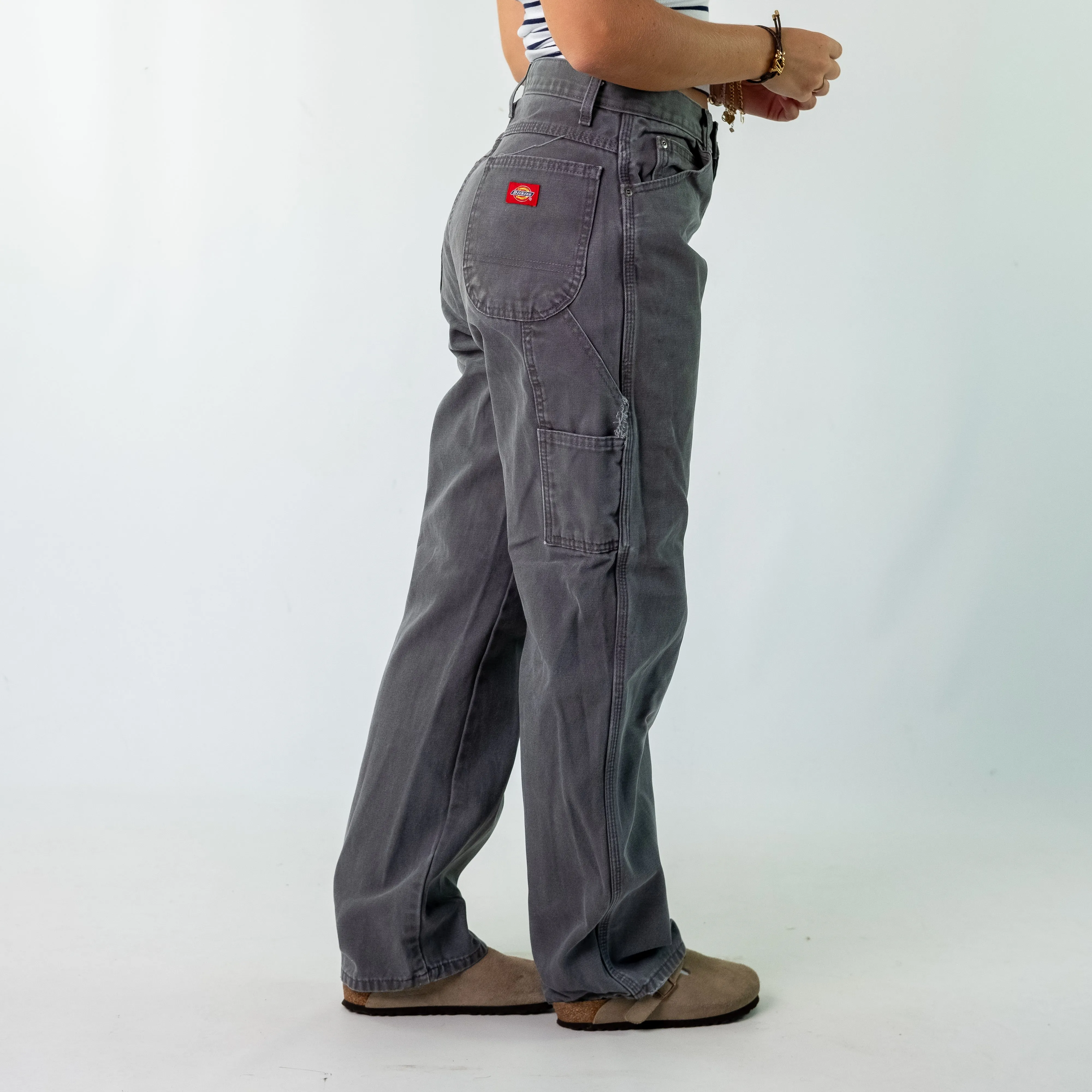 Grey 90s Dickies Denim Carpenter Jeans Baggy Pants (30x32)