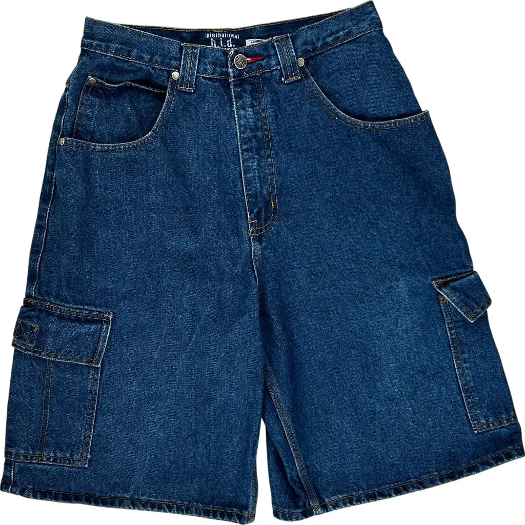 H.I.D. Denim Cargo Shorts - 30W 10L - Blue Cotton