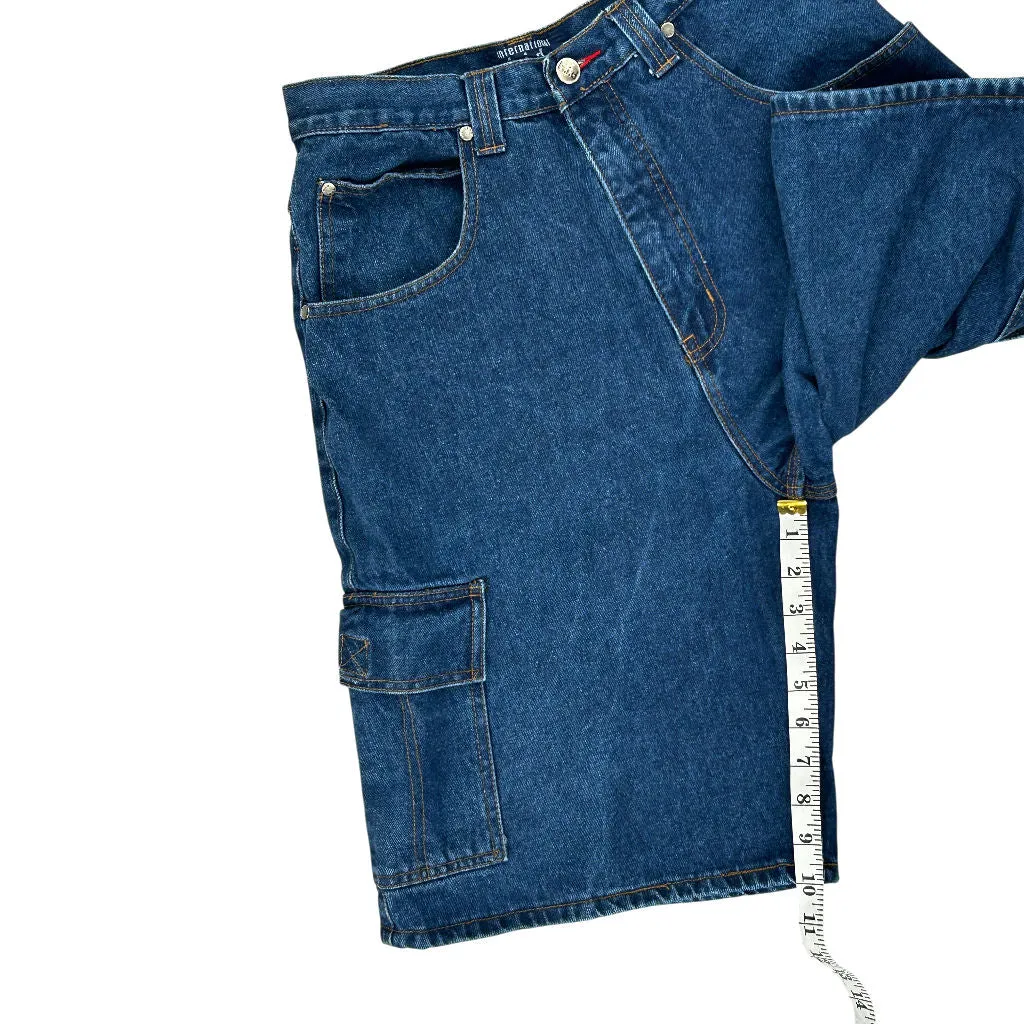 H.I.D. Denim Cargo Shorts - 30W 10L - Blue Cotton