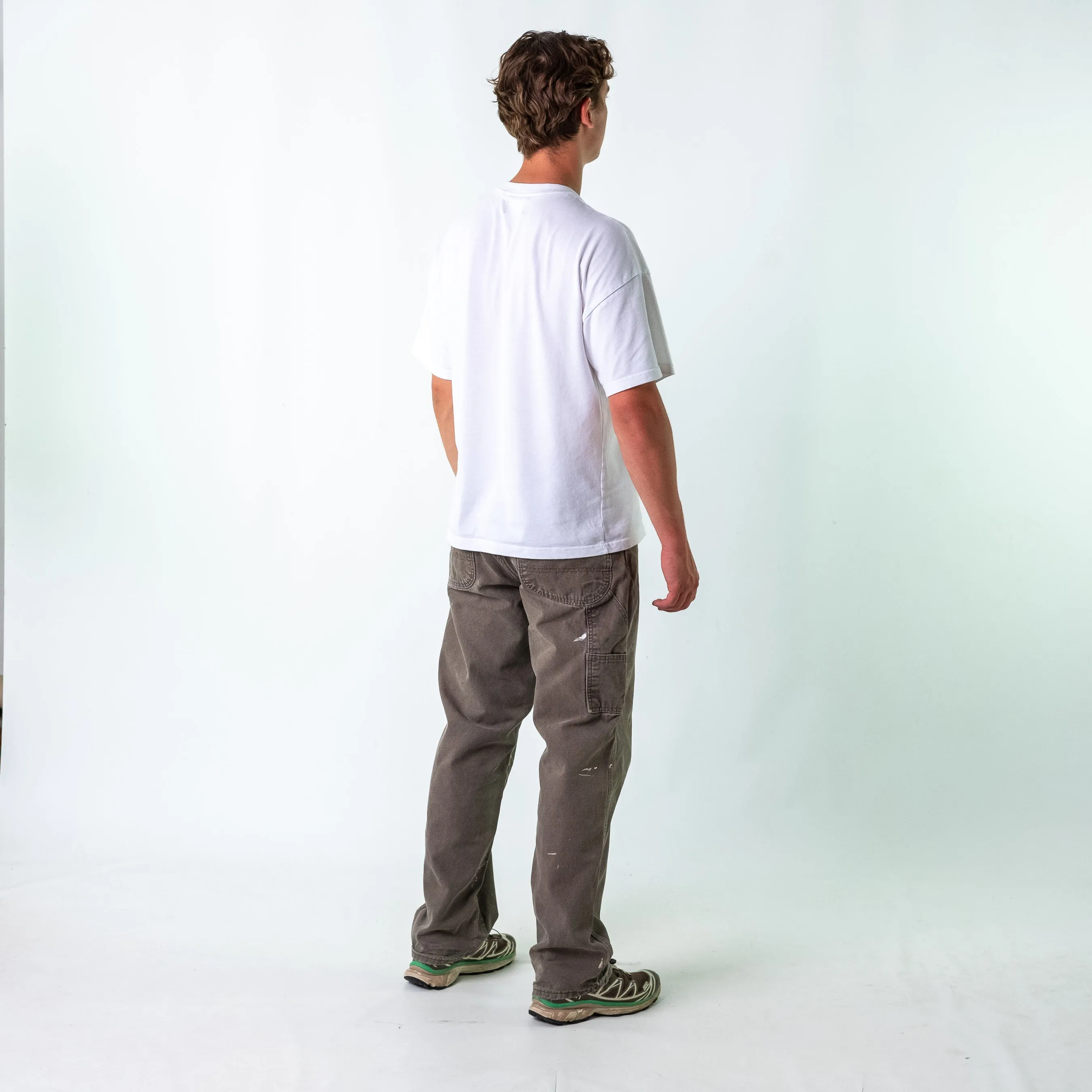 Khaki Green 90s Dickies Denim Carpenter Jeans Baggy Pants (34x34)