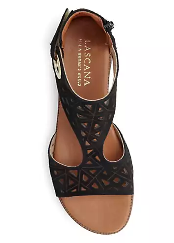 LASCANA Leather Sandals with Sophisticated Cut Outs | Kaleidoscope