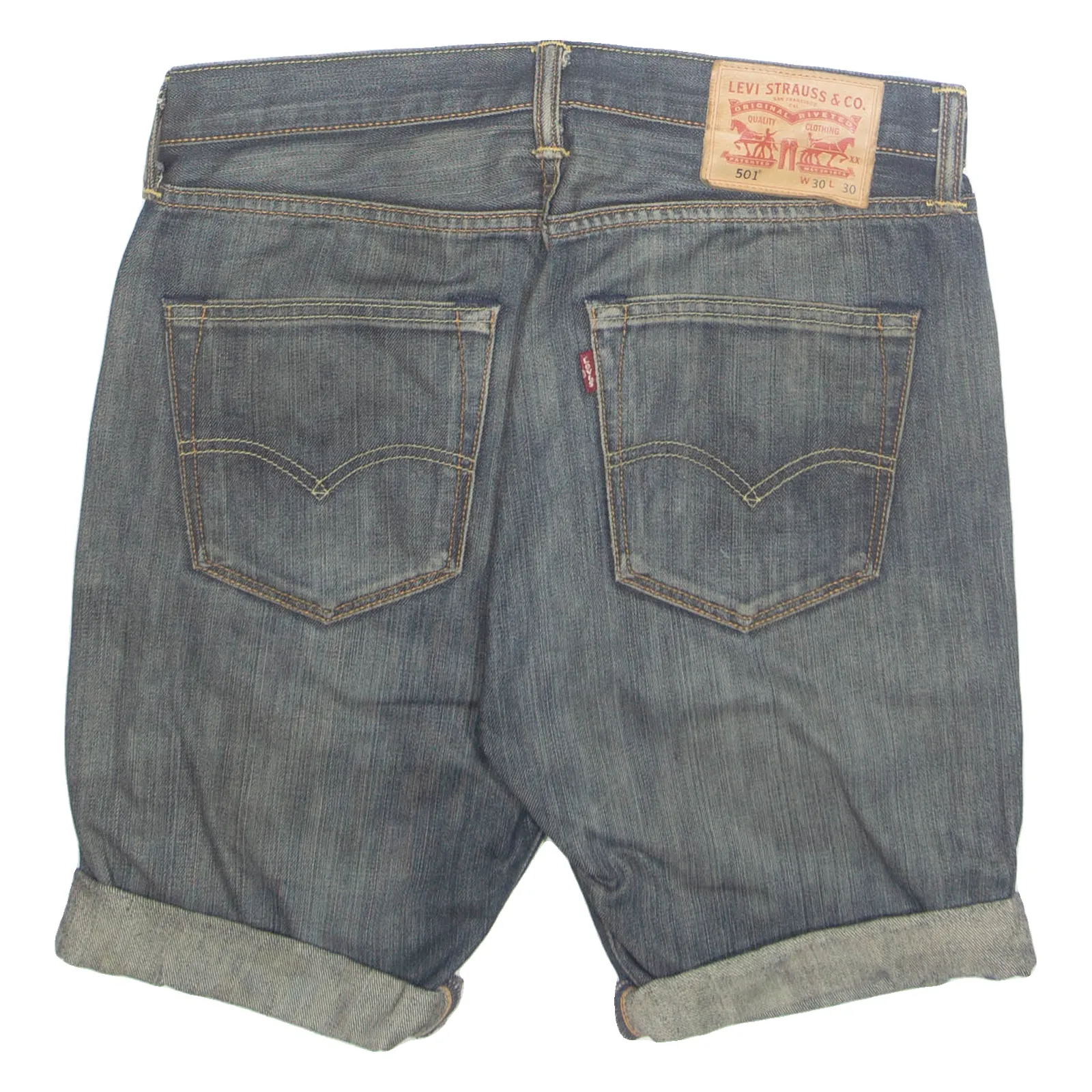 LEVI'S Mens Denim Shorts Grey M W30