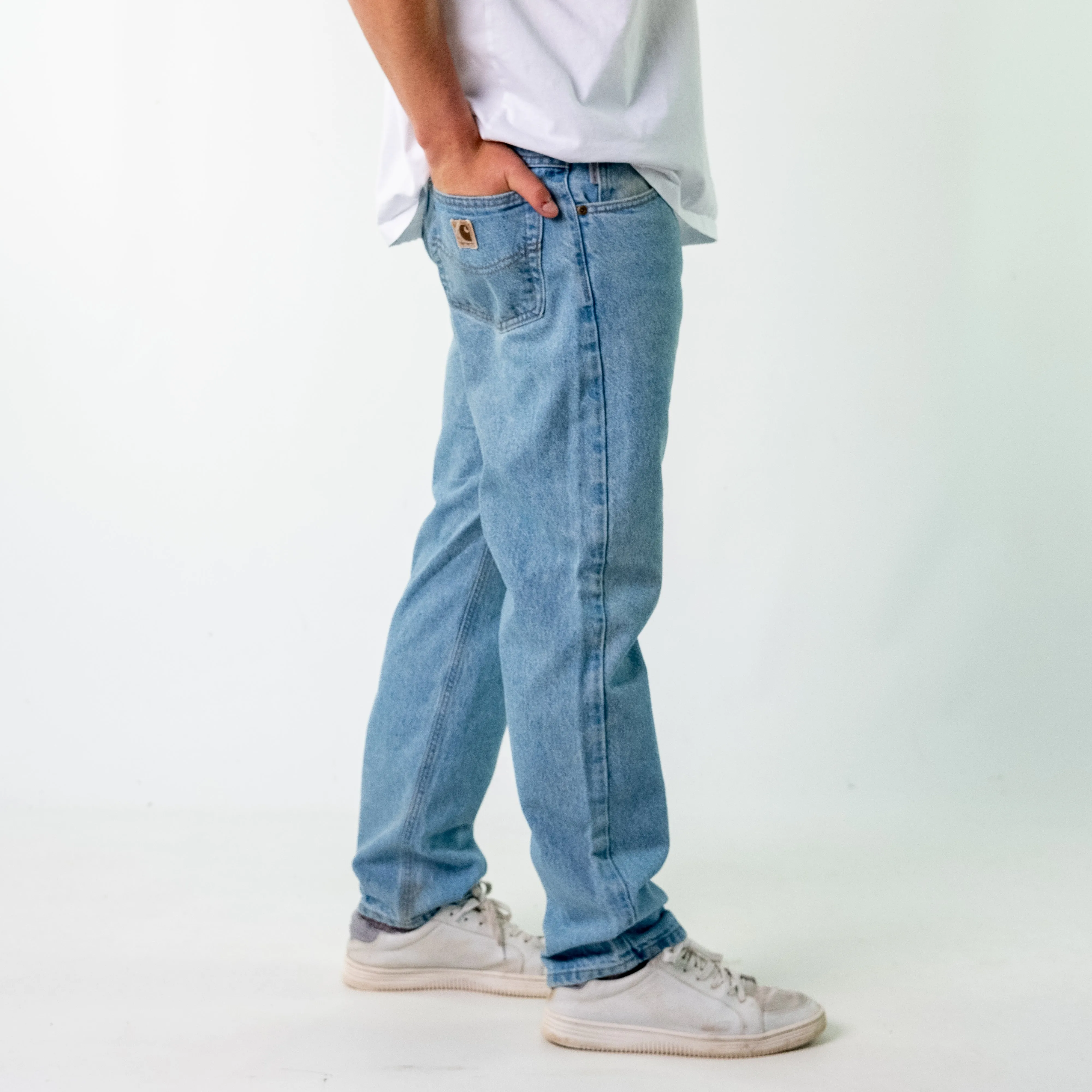 Light Blue 90s Carhartt Denim Jeans Baggy Pants (32x30)