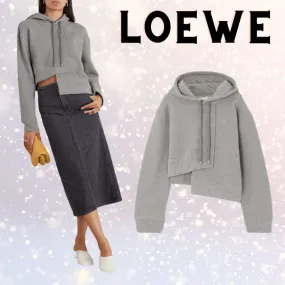 LOEWE  |Street Style Long Sleeves Plain Cotton Hoodies & Sweatshirts