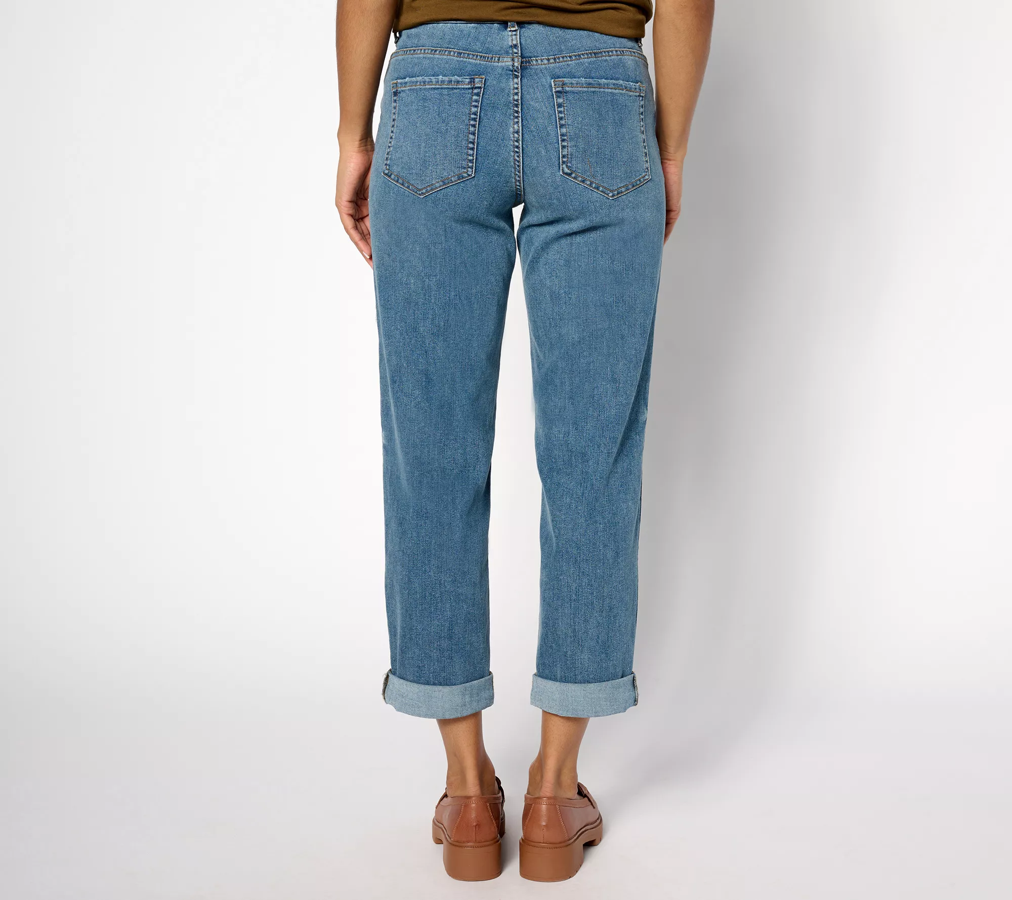 LOGO by Lori Goldstein Pet. Boyfriend Jeans With Embellishment