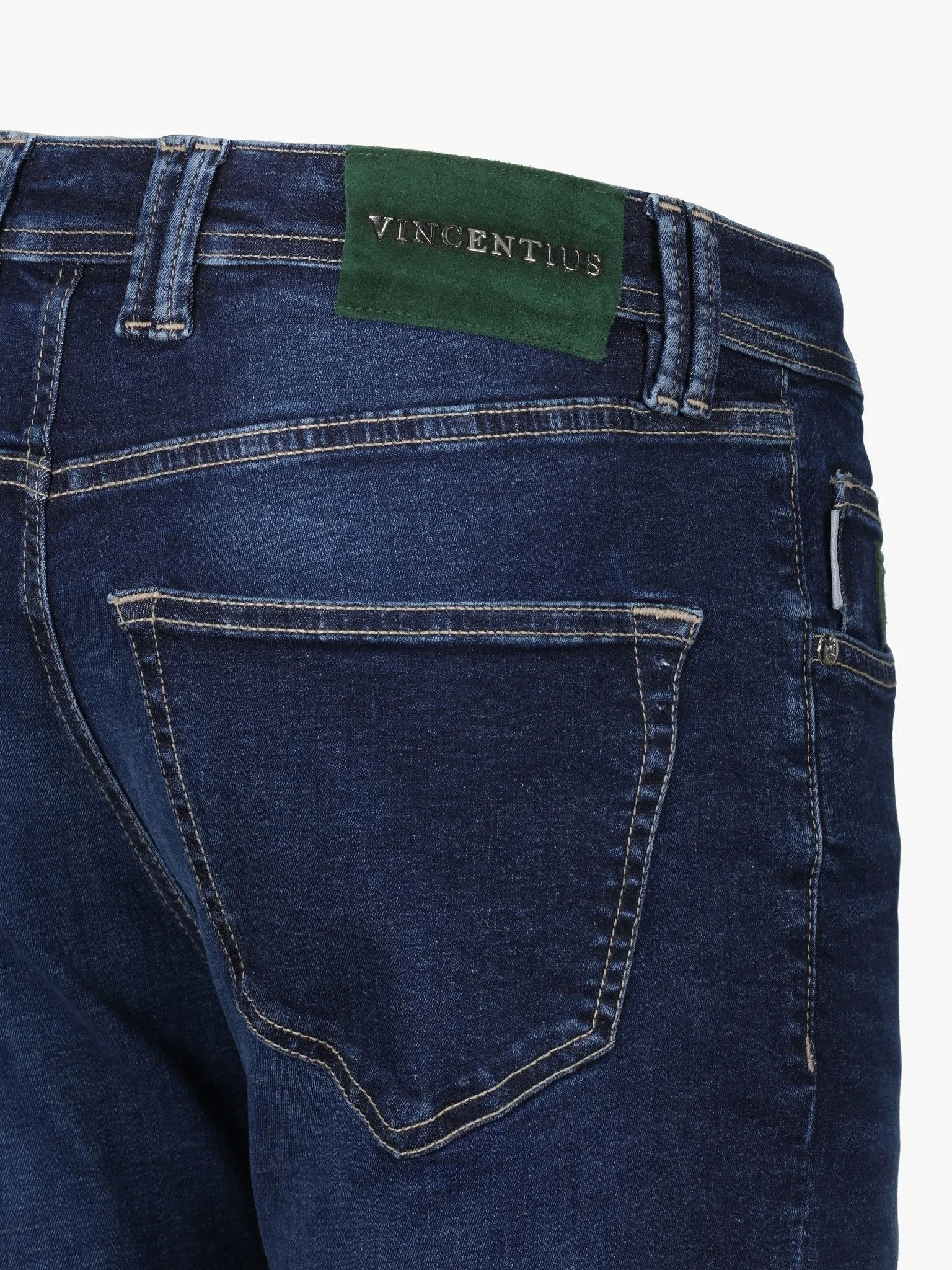 Luxury Edition Tailored Fit Jeans - Dark Blue/Green Patch