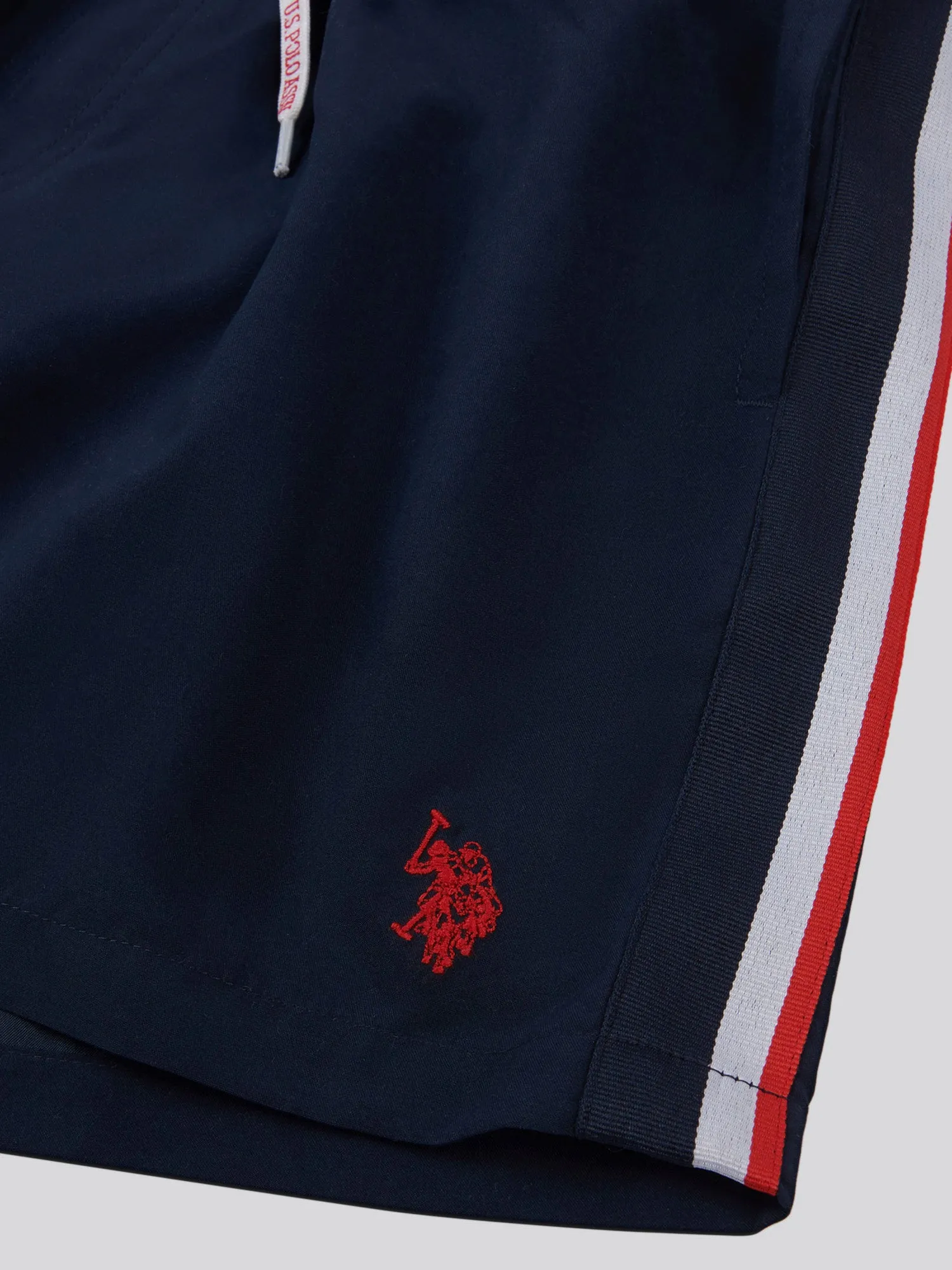 Mens Taped Swim Shorts in Navy Blue