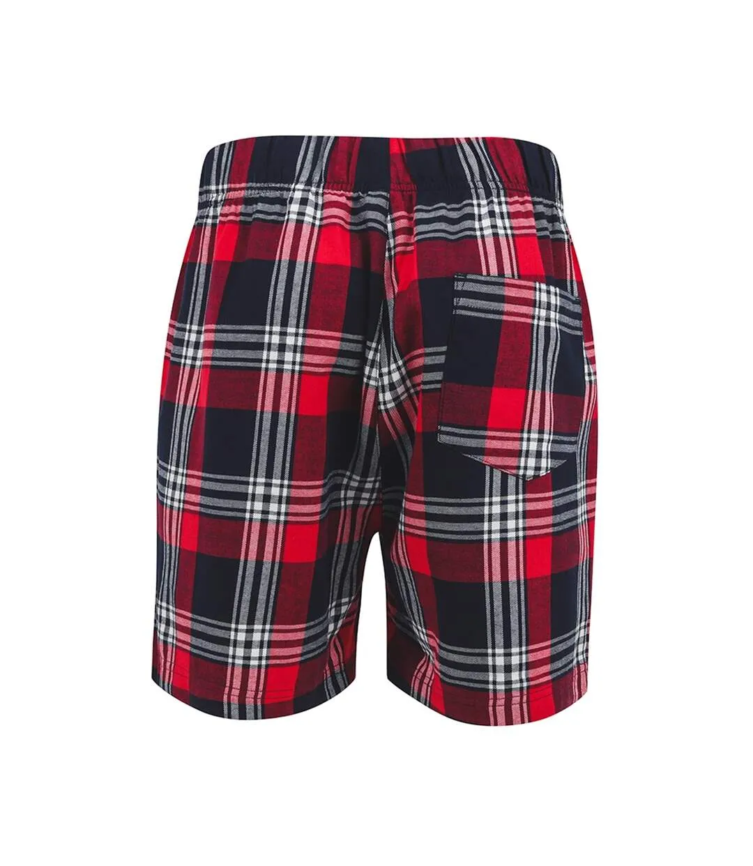 Mens tartan lounge shorts red/navy SF