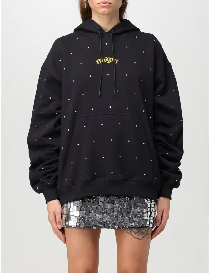 MSGM  |Long Sleeves Cotton Logo Hoodies & Sweatshirts