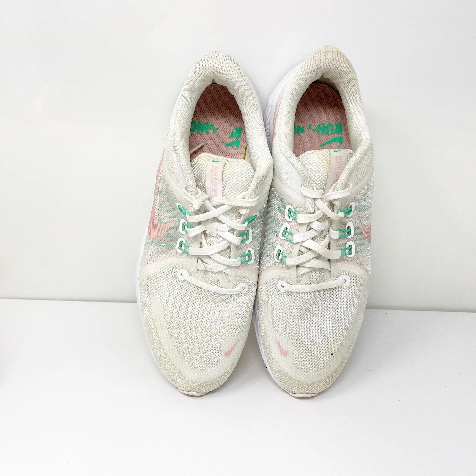 Nike Womens Quest 4 DA1106-105 White Running Shoes Sneakers Size 10