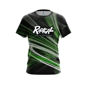 Radical Green Motion Swirl CoolWick Bowling Jersey