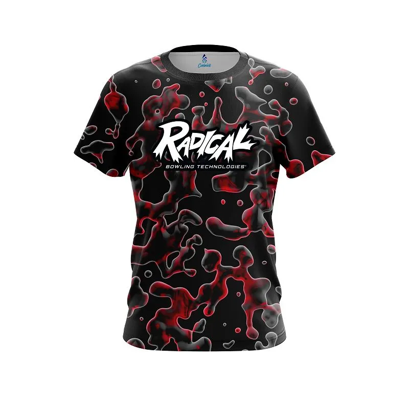 Radical Red Flowing Fluid CoolWick Bowling Jersey