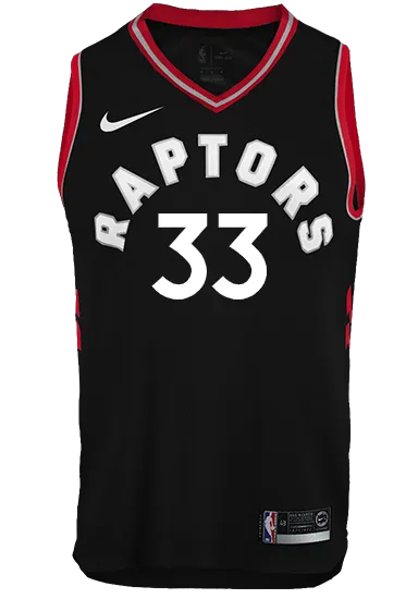 Raptors Adult Swingman Statement Jersey  Gasol  Black