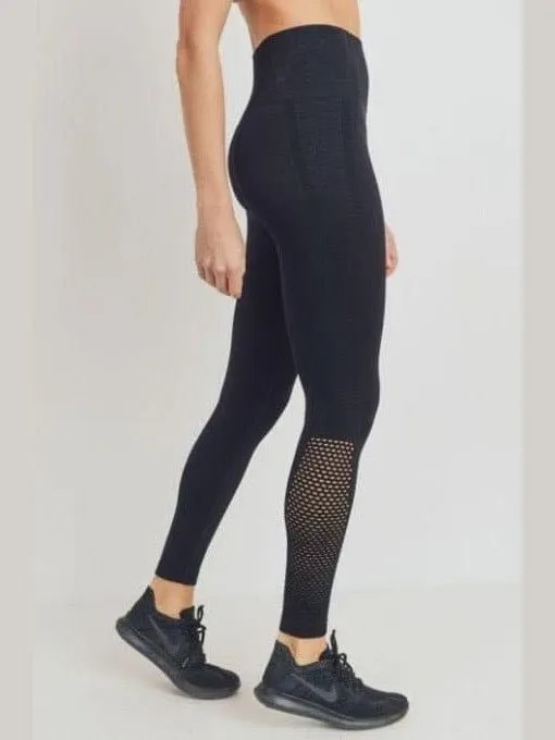 Ribbed and Perforated Seamless Highwaist Leggings