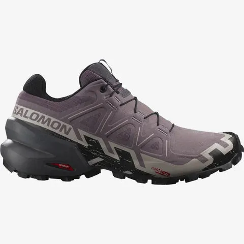 Salomon Women's Speedcross 6 Trail Running Shoes - Moonscape/Black/Ashes of Roses