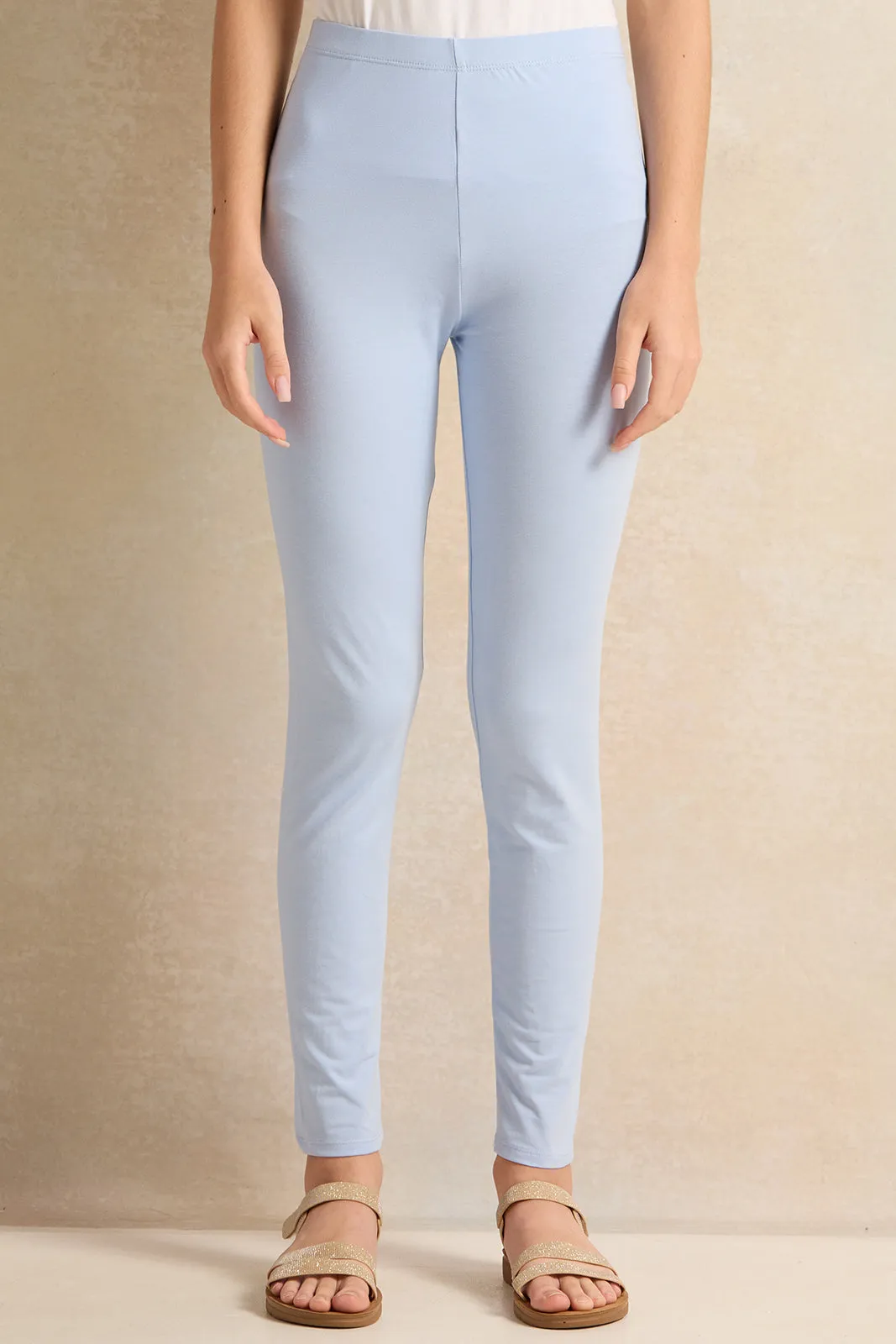 Senior Girls Blue Basic Leggings