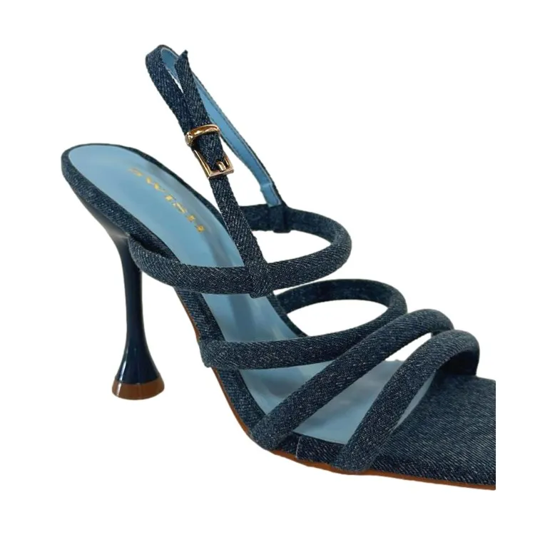 SWISH D3B-S Sandalo Donna con Cinturino Tacco Alto Jeans