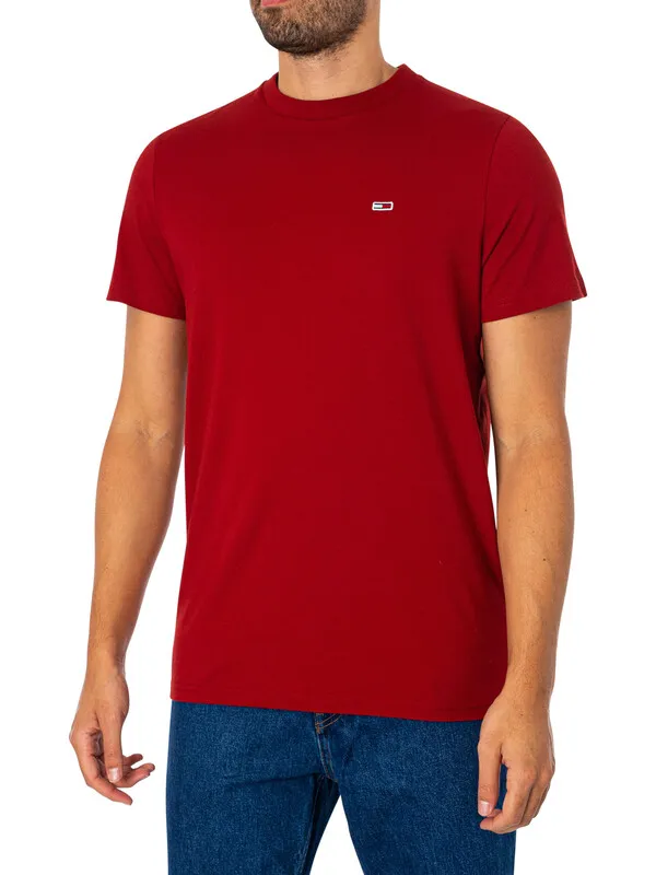 Tommy Jeans Slim Jersey T-Shirt - Magma Red