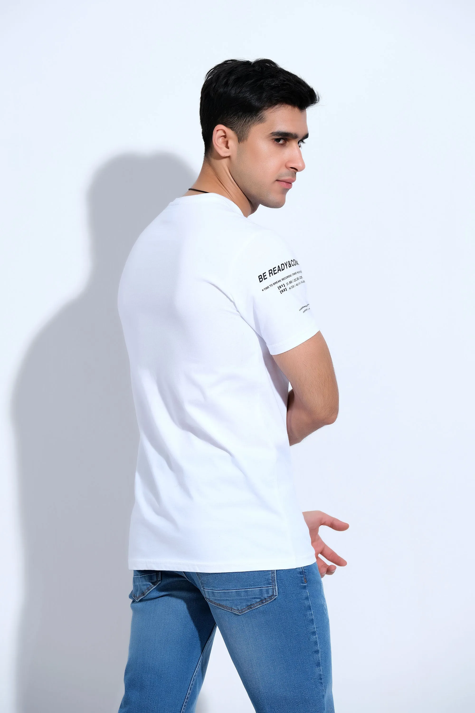 White Half Sleeves T-Shirt